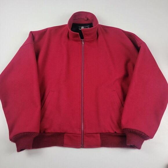 Pendleton Lobo 100% Virgin Wool Bomber Jacket Men's Medium Maroon Red Full Zip - Picture 1 of 12
